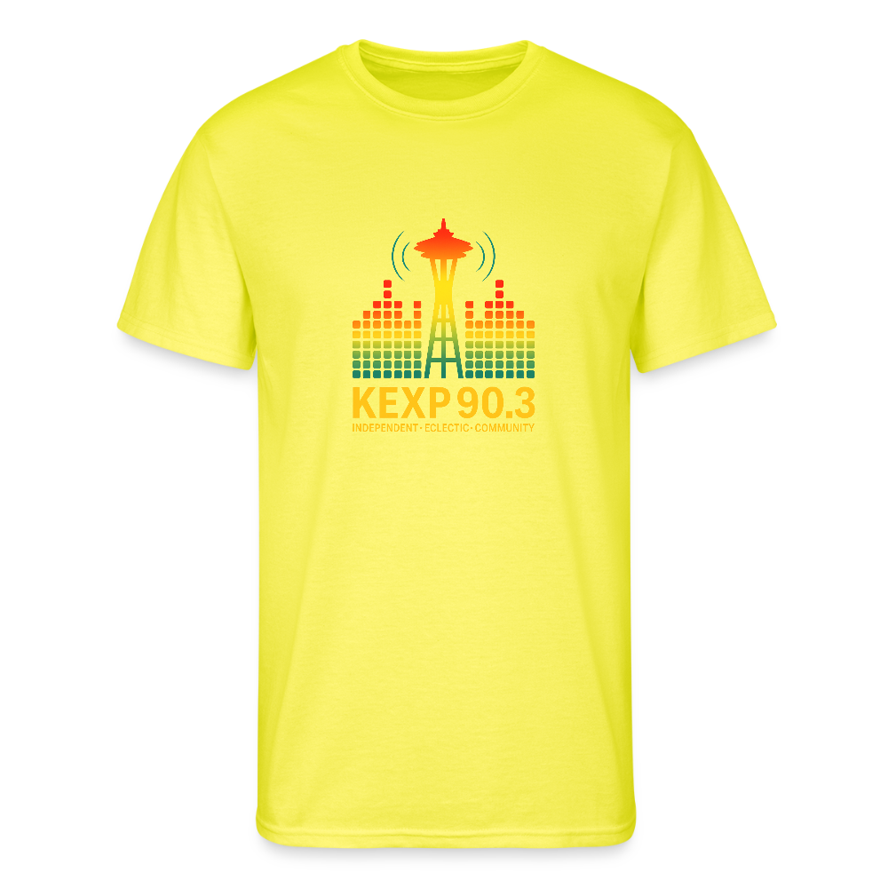 KEXP 90.3 Radio Skyline Men's Tee – Seattle Sound in Color - neon yellow