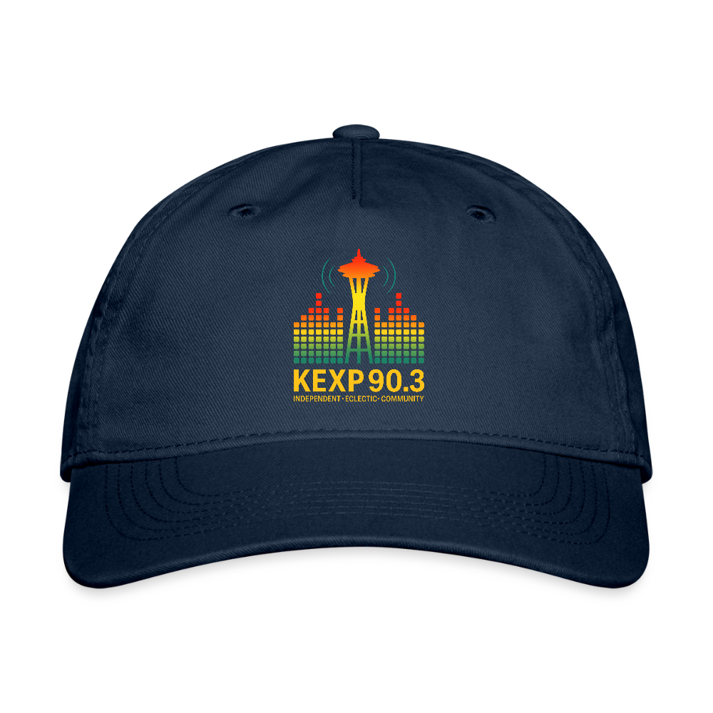 KEXP 90.3 Radio Skyline Organic Baseball Cap – Seattle Sound in Color - navy