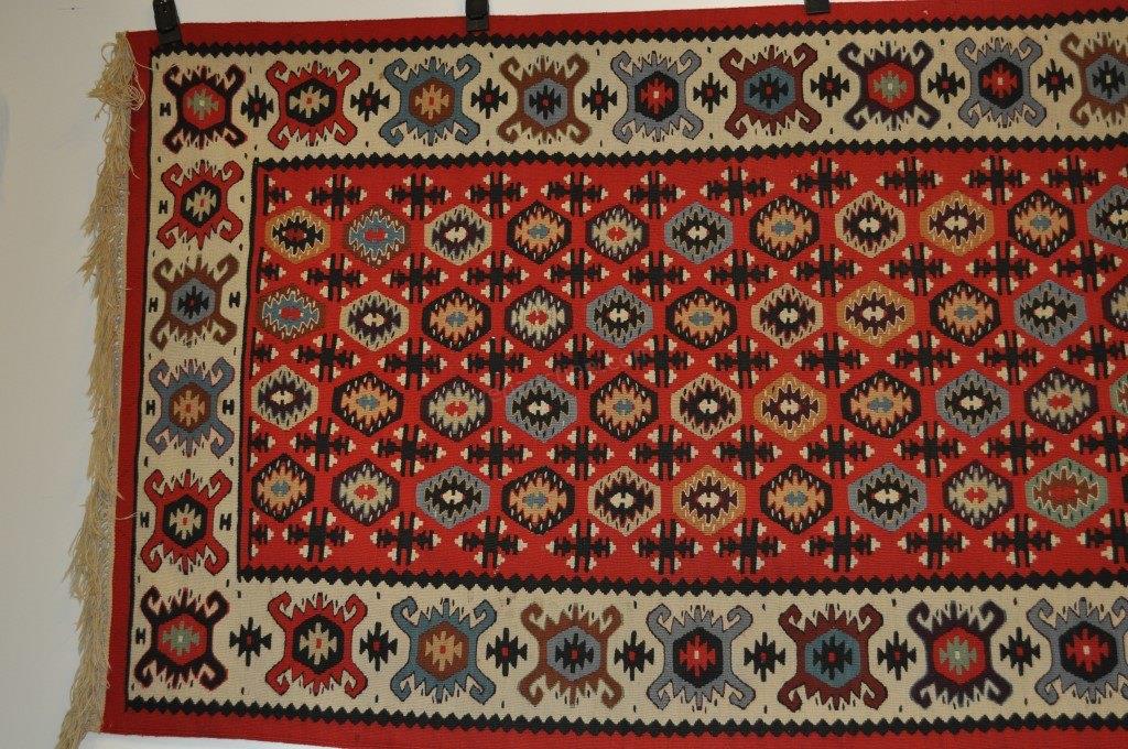 Vintage Sarkoy Kilim Rug, Textile, Symbolizing Fertility, Devotion, Protection, Handwoven, Bride, Groom, Wedding Present, Newlywed Gift