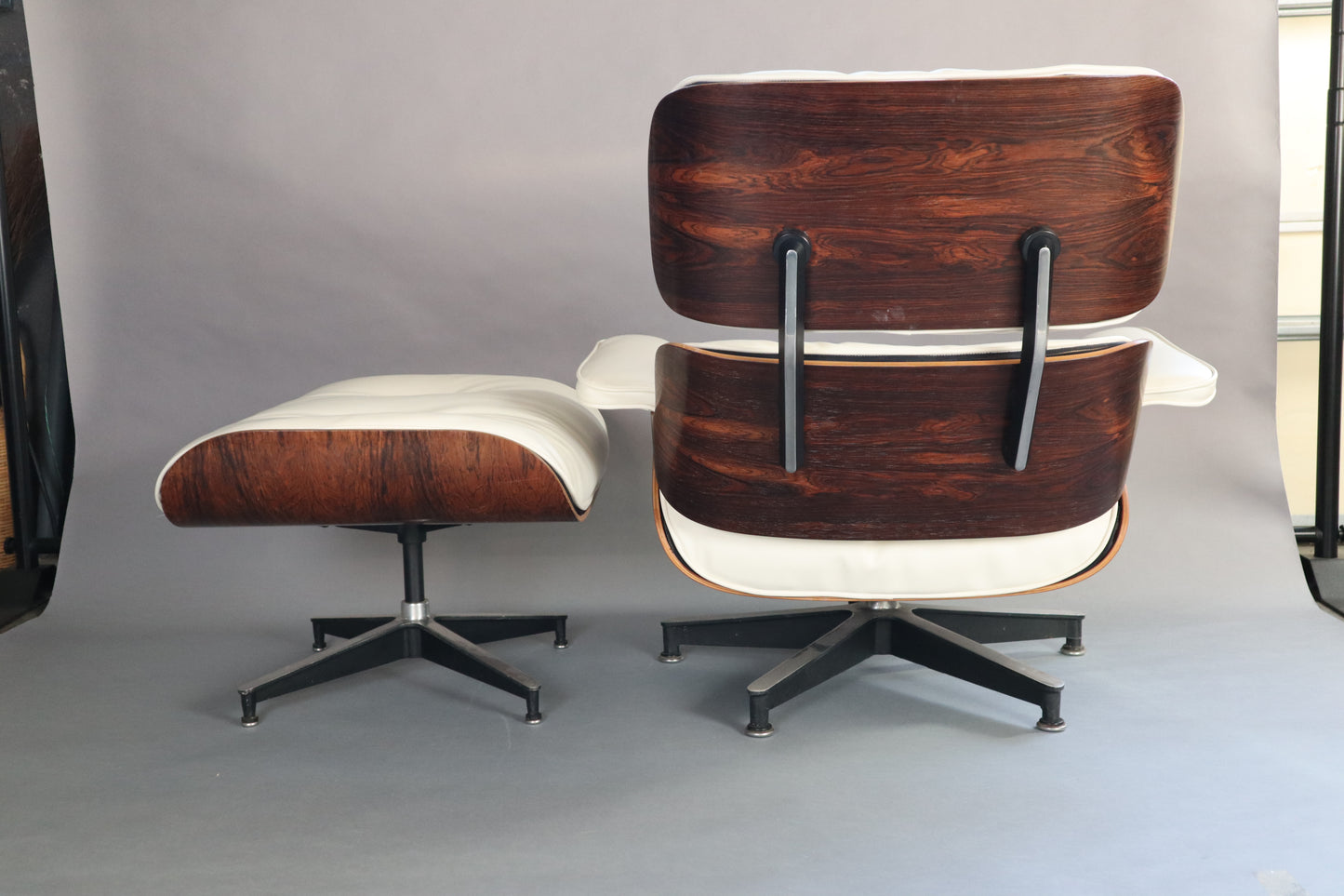 Original Eames Lounge Chair & Ottoman For Herman Miller - RARE Brazilian Rosewood  - WHITE LEATHER