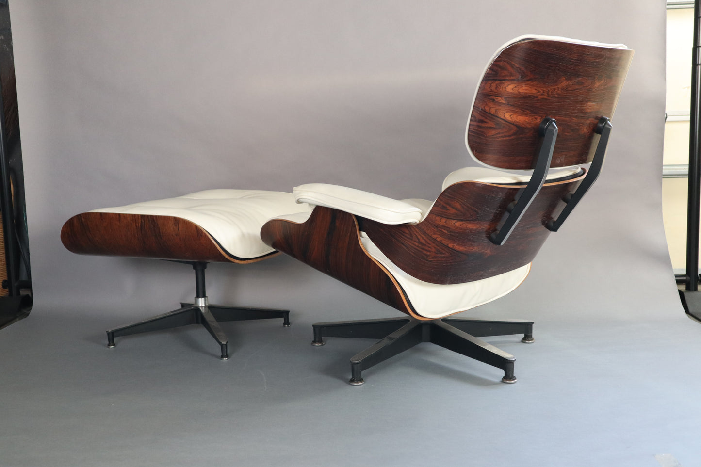 Original Eames Lounge Chair & Ottoman For Herman Miller - RARE Brazilian Rosewood  - WHITE LEATHER