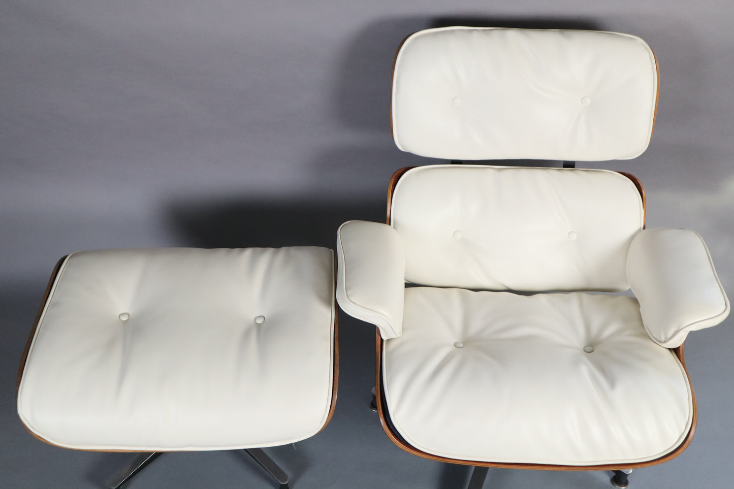 Original Eames Lounge Chair & Ottoman For Herman Miller - RARE Brazilian Rosewood  - WHITE LEATHER