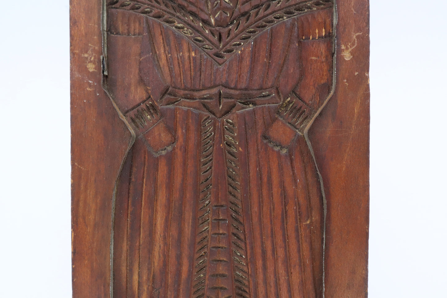 Vintage German Folk Art Cookie Mold, Hand Carved Wooden, Printen Dessert 21 x 8 x 1.5"