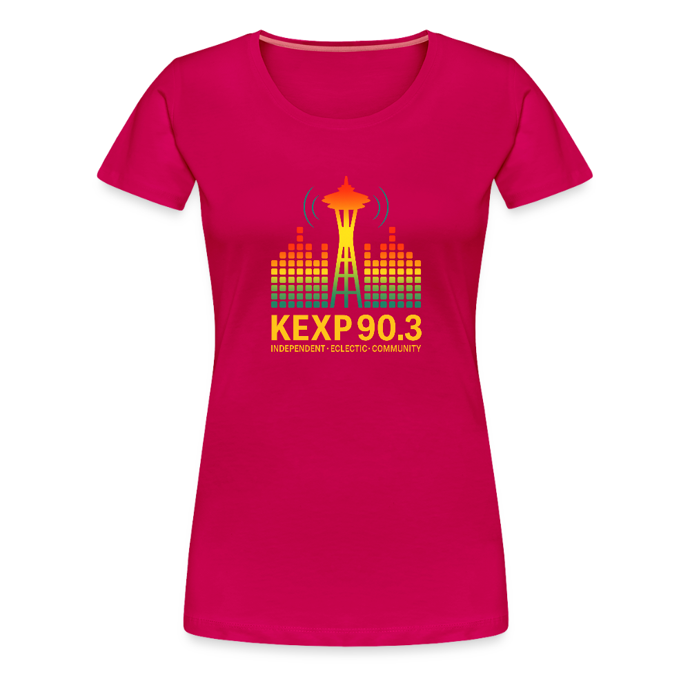 KEXP 90.3 Radio Skyline Women's Tee – Seattle Sound in Color - dark pink