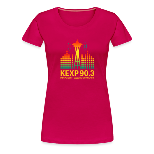 KEXP 90.3 Radio Skyline Women's Tee – Seattle Sound in Color - dark pink