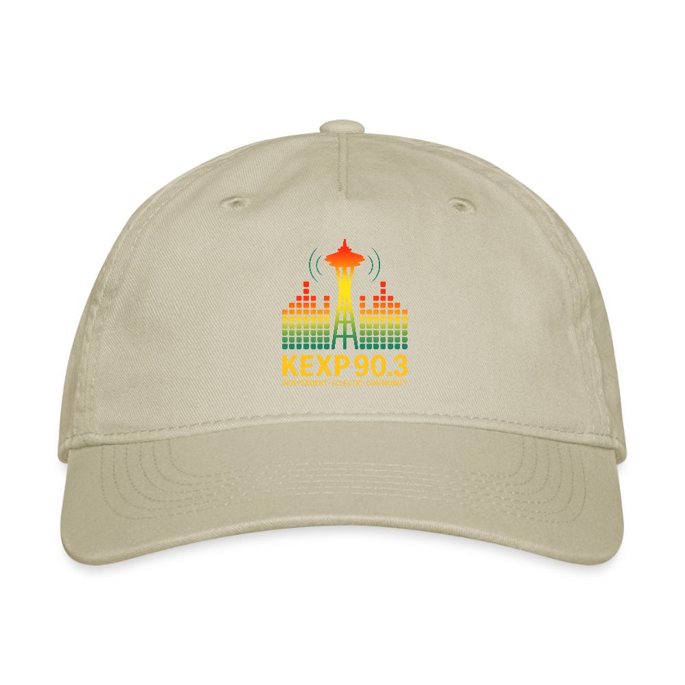 KEXP 90.3 Radio Skyline Organic Baseball Cap – Seattle Sound in Color - khaki