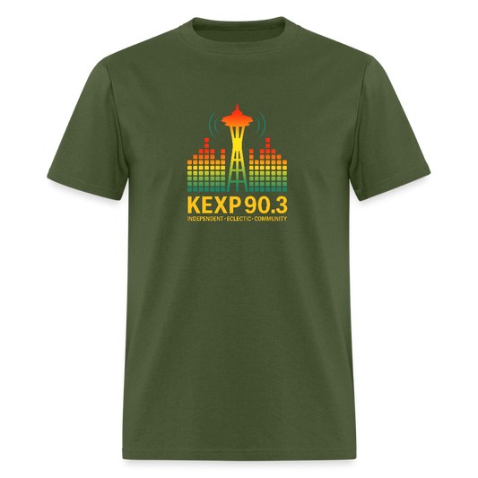 KEXP 90.3 Radio Skyline Tee – Seattle Sound in Color - military green