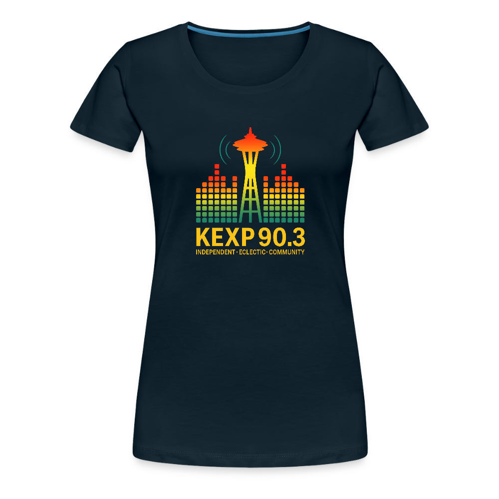 KEXP 90.3 Radio Skyline Women's Tee – Seattle Sound in Color - deep navy