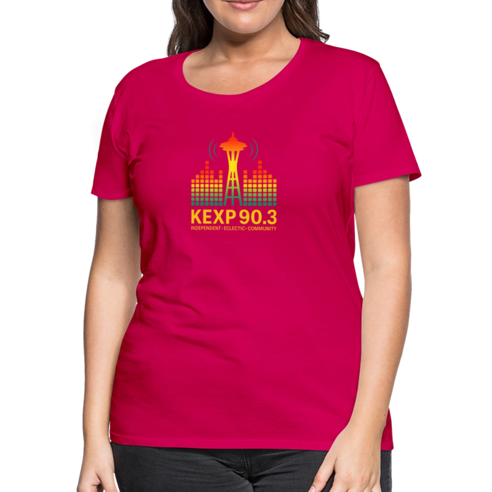 KEXP 90.3 Radio Skyline Women's Tee – Seattle Sound in Color - dark pink