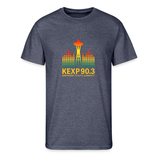 KEXP 90.3 Radio Skyline Men's Tee – Seattle Sound in Color - navy heather