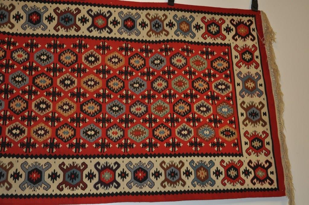 Vintage Sarkoy Kilim Rug, Textile, Symbolizing Fertility, Devotion, Protection, Handwoven, Bride, Groom, Wedding Present, Newlywed Gift